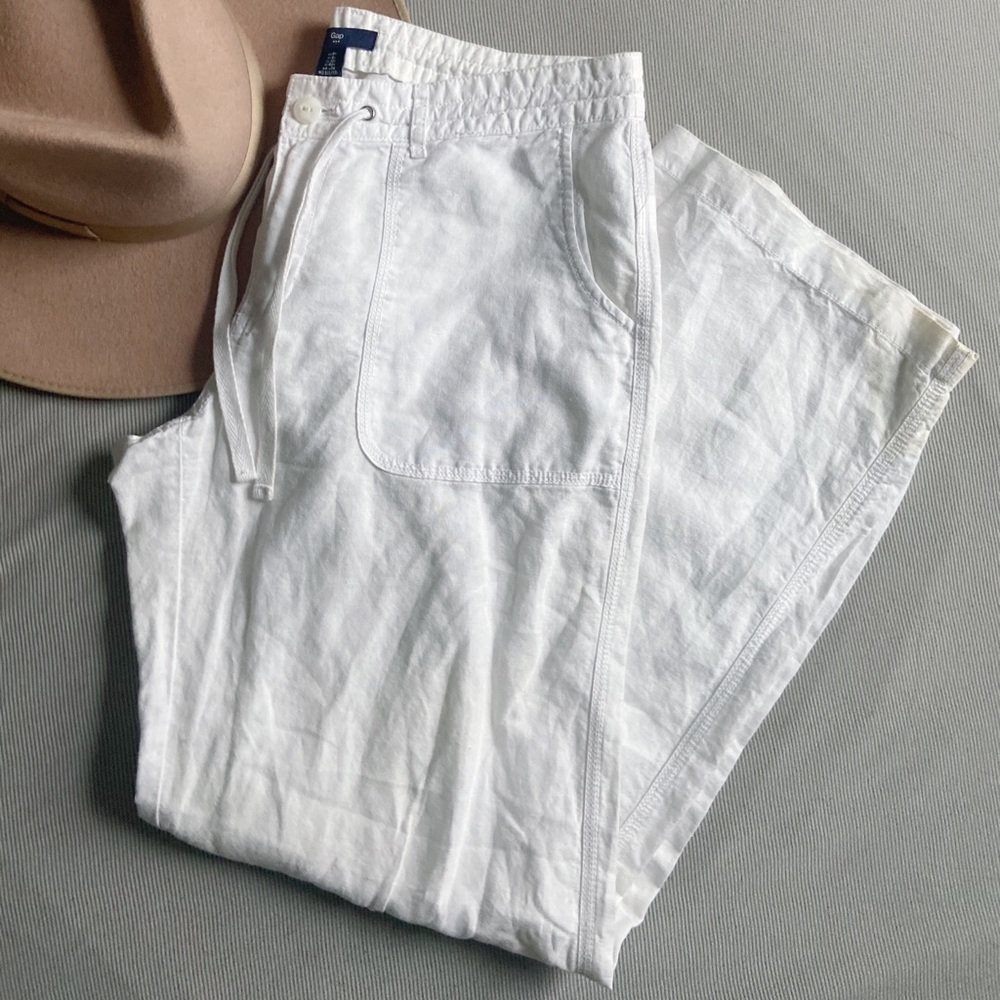 Gap White Linen pants size 8